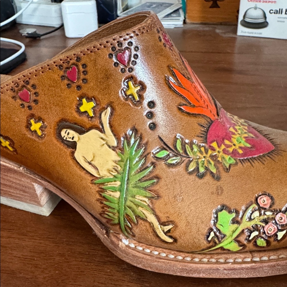 Brother Vellies Colorful Handpainted Eve Doodle Mules - Picture 12 of 13